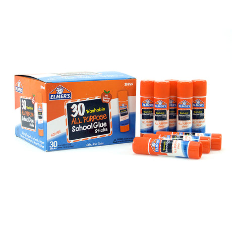 All Purpose Washable School Glue Sticks, 30 Pack 