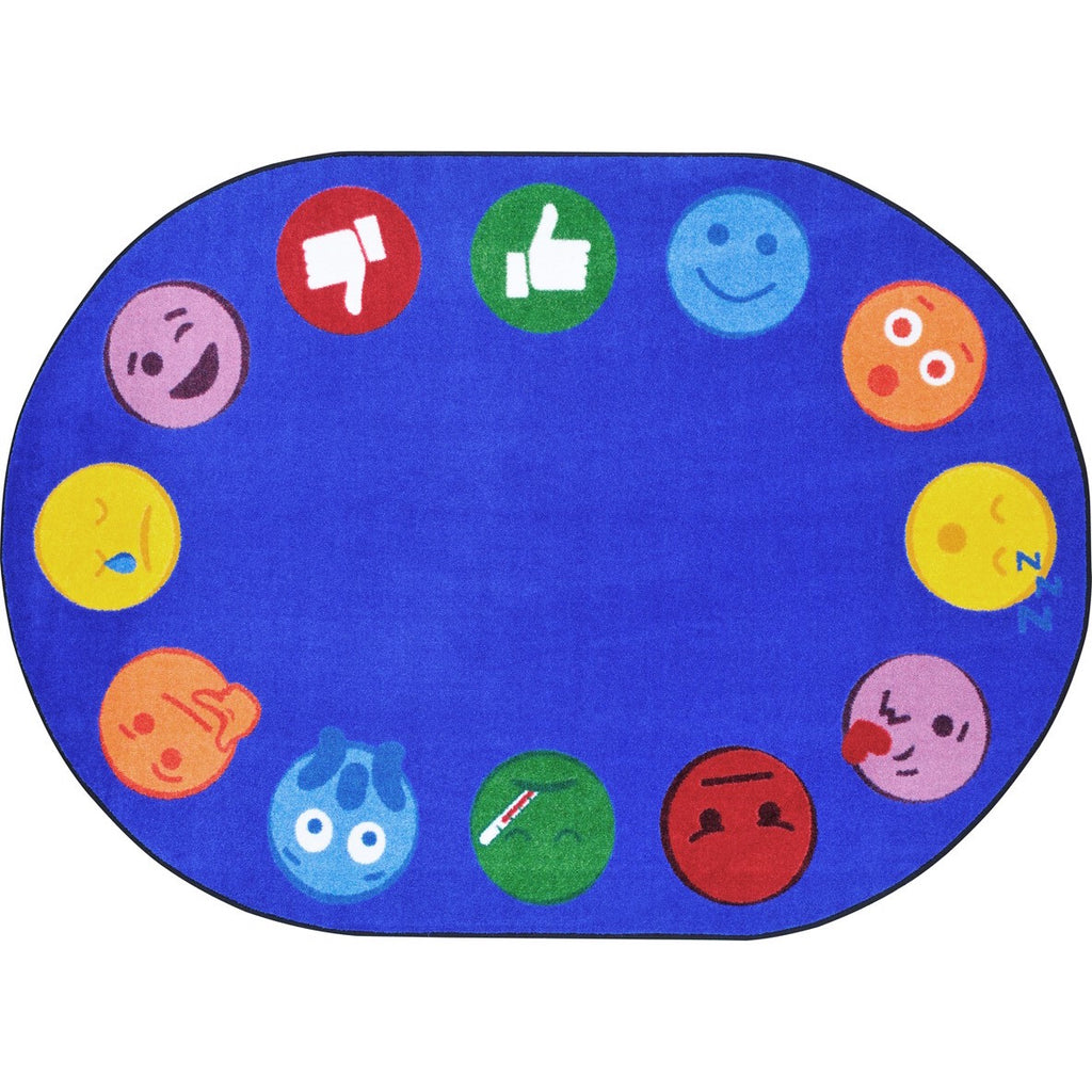 Emoji Edge™ Classroom Circle Time & Seating Rug, 5'4" x 7'8" Rectangle