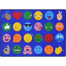 Emoji Expressions™ Classroom Circle Time & Seating Rug, 7'8" x 10'9" Rectangle