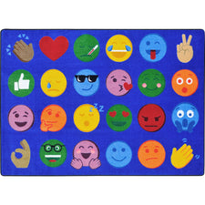Emoji Expressions™ Classroom Circle Time & Seating Rug, 5'4" x 7'8" Rectangle