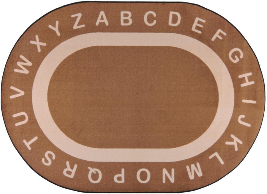 Endless Alphabet© Classroom Rug, 5'4" x 7'8"  Oval Mocha