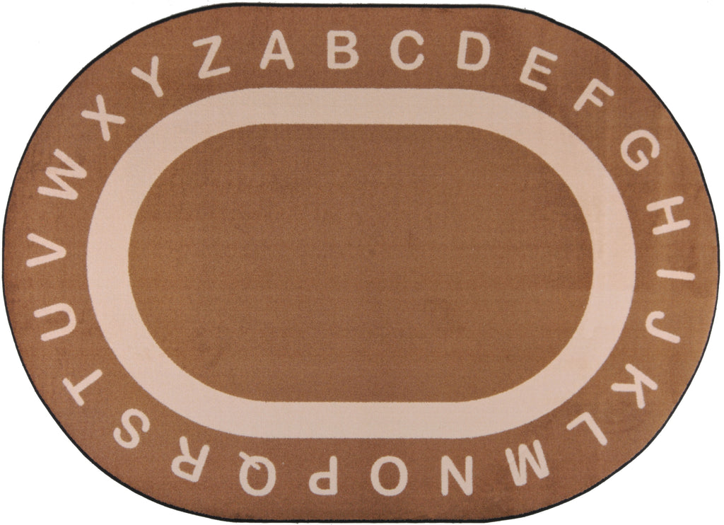 Endless Alphabet© Classroom Circle Time Rug, 7'8" x 10'9"  Oval Mocha
