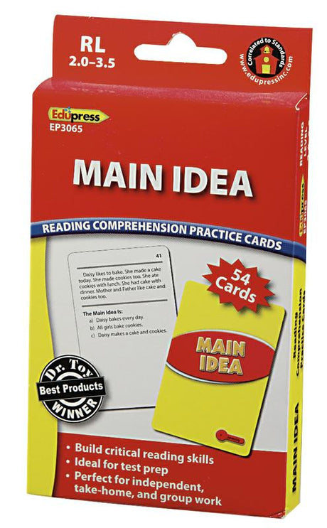 Main Idea Practice Cards, Red Level