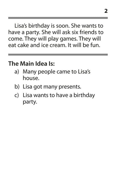Main Idea Practice Cards, Red Level