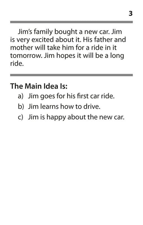 Main Idea Practice Cards, Red Level