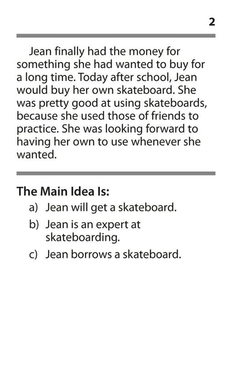 Main Idea Practice Cards, Blue Level