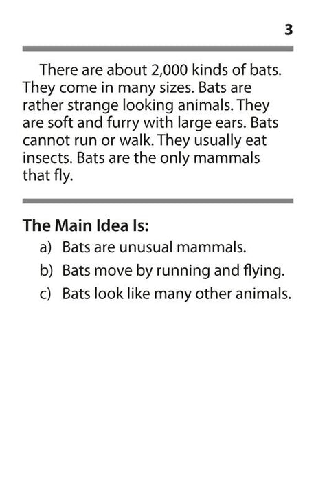 Main Idea Practice Cards, Blue Level
