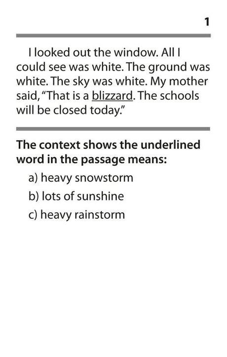 Context Clues Practice Cards, Red Level