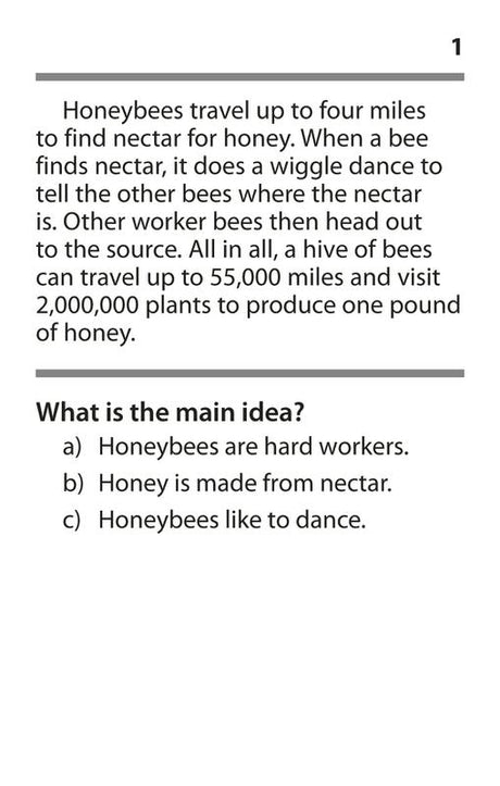 Main Idea Practice Cards, Green Level