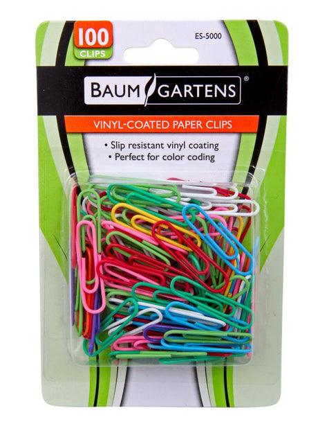 Vinyl Coated Paper Clips No 1 Size 100Pk