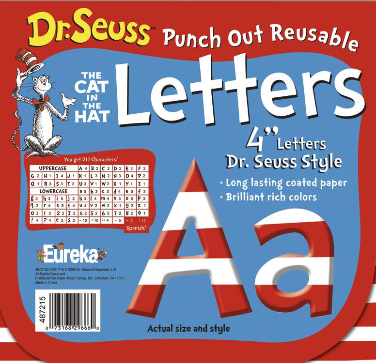Dr. Seuss™ 4" Red & White Reusable Letters
