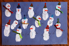 Fingerprint Snowmen - Winter Craft for Kids