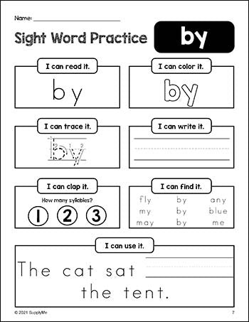 Dolch Sight Words Worksheets, Sight Word Practice Bundle, Includes All 220 Dolch Sight Words, Grades PreK-3, 220 Pages