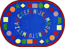 First Lessons© Alphabet & Numbers Classroom Rug, 7'7"  Round Blue