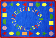 First Lessons© Classroom Circle Time Rug, 7'8" x 10'9" Rectangle Blue