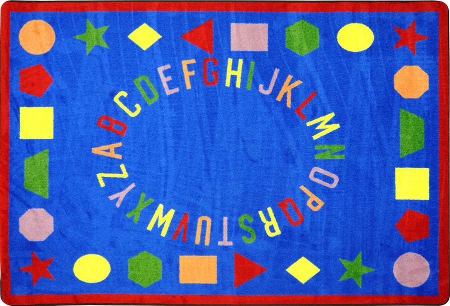 First Lessons© Alphabet & Numbers Classroom Rug, 3'10" x 5'4" Rectangle Blue
