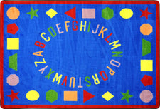 First Lessons© Alphabet & Numbers Classroom Rug, 3'10" x 5'4" Rectangle Blue