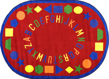 First Lessons© Classroom Circle Time Rug, 7'8" x 10'9"  Oval Red