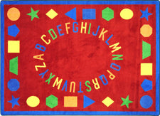 First Lessons© Alphabet & Numbers Classroom Rug, 5'4" x 7'8" Rectangle Red