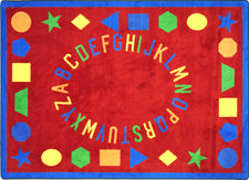 First Lessons© Classroom Circle Time Rug, 7'8" x 10'9" Rectangle Red