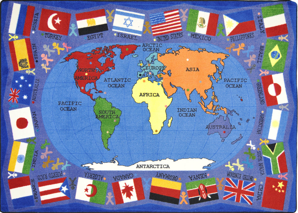 Flags of the World© Classroom Rug, 5'4" x 7'8" Rectangle