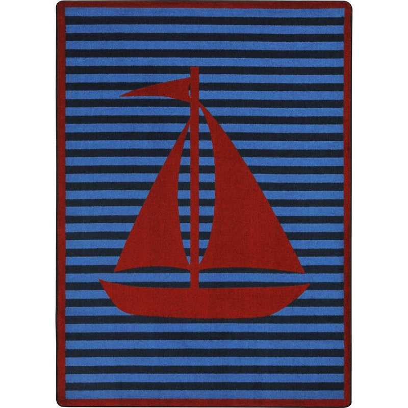 Following Seas™ Classroom Carpet, 5'4" x 7'8" Rectangle - Red