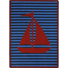 Following Seas™ Classroom Carpet, 5'4" x 7'8" Rectangle - Red