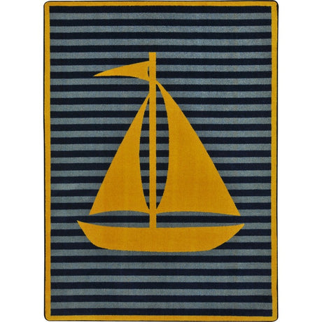 Following Seas™ Classroom Carpet, 5'4" x 7'8" Rectangle - Yellow