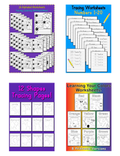 Four Bestsellers for Just $1 - The Perfect Bundle To Learn Letters, Numbers, Shapes, And Colors! (66 Pages)