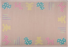 Frisky Friends© Kid's Play Room Rug, 3'10" x 5'4" Rectangle Multi