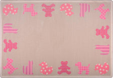 Frisky Friends© Kid's Play Room Rug, 3'10" x 5'4" Rectangle Pink