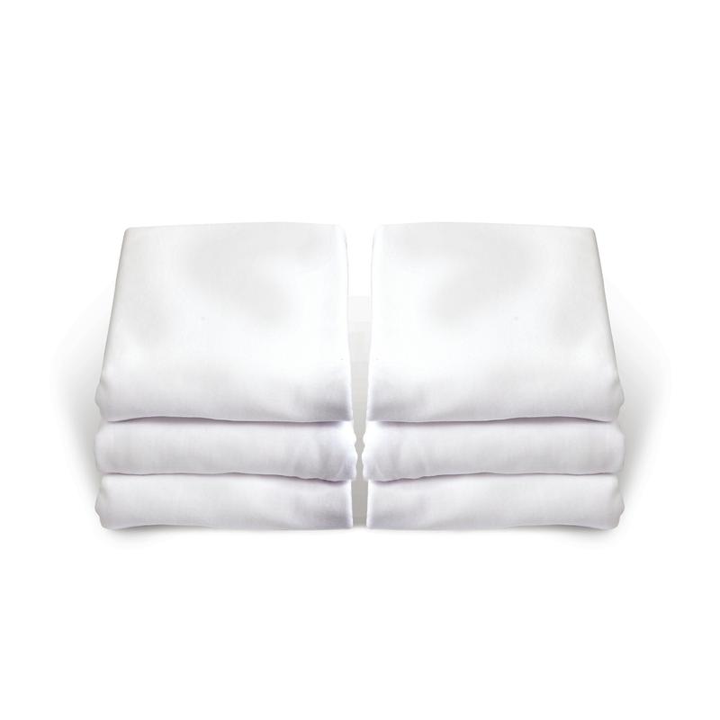SafeFit™ Elastic Fitted Safety Sheets for Foundation's Compact Cribs, White (6 Pack)