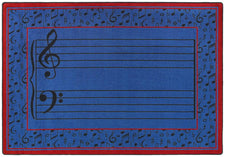 Fully Staffed© Classroom Rug, 3'10" x 5'4" Rectangle Blue