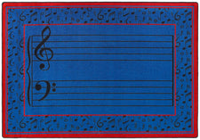 Fully Staffed© Classroom Rug, 5'4" x 7'8" Rectangle Blue