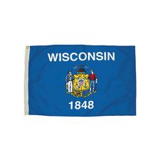 Durawavez Nylon Wisconsin State Flag, 3' x 5'