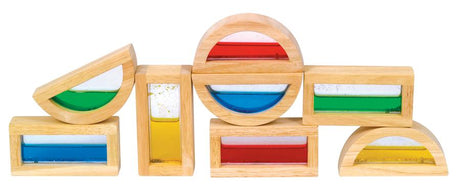 Rainbow Blocks Shimmering Water
