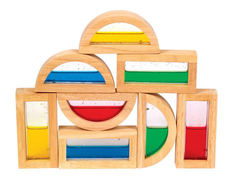 Rainbow Blocks Shimmering Water