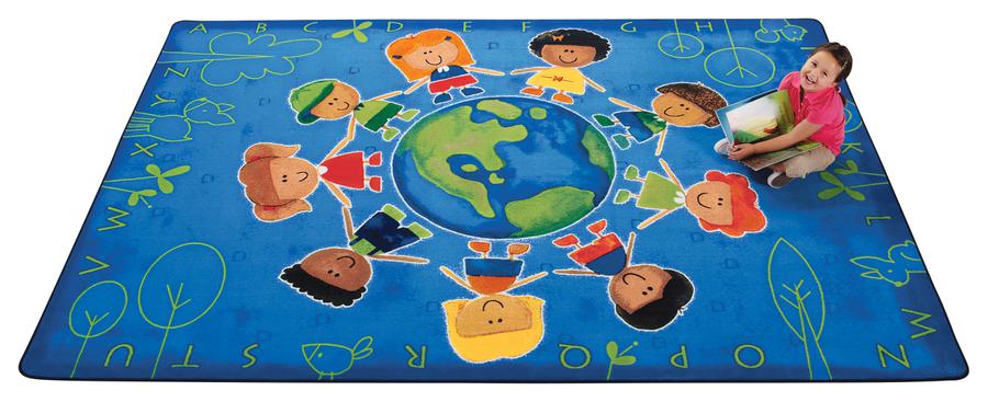 Give the Planet a Hug Alphabet Classroom Rug, 8' x 12' Rectangle