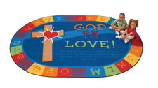 God is Love Learning KID$ Value PLUS Discount Circle Time Rug, 6' x 9' Oval