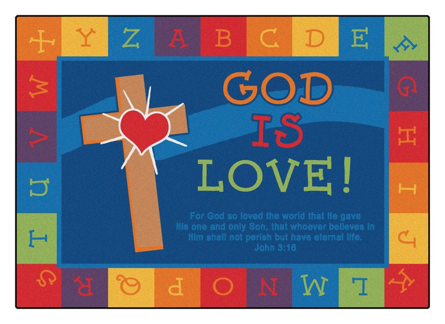 God is Love Learning KID$ Value PLUS Discount Circle Time Rug, 6' x 9' Rectangle