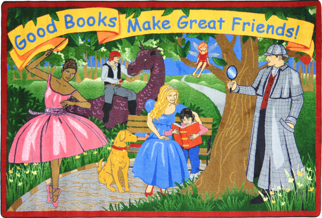 Good Books Make Great Friends© Classroom Rug, 5'4" x 7'8" Rectangle