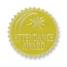 Gold Embossed Certificate Seals, Attendance Award