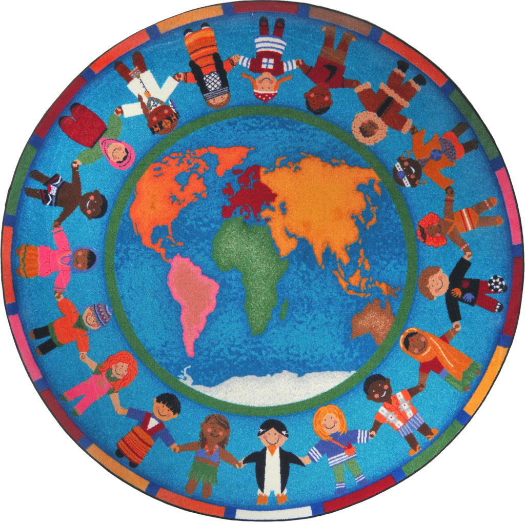 Hands Around the World© Classroom Rug, 7'7"  Round