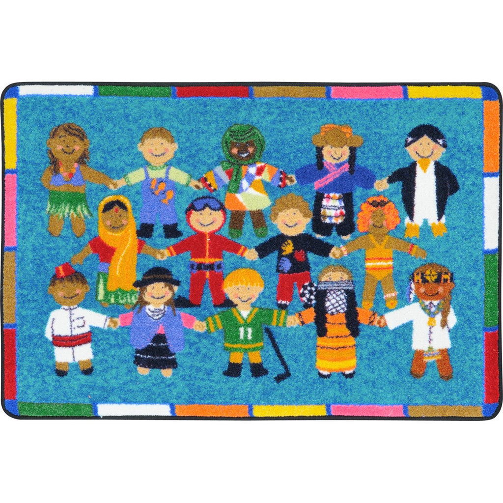 Hands Around the World© Classroom Mat, 2'8" x 3'10" Rectangle