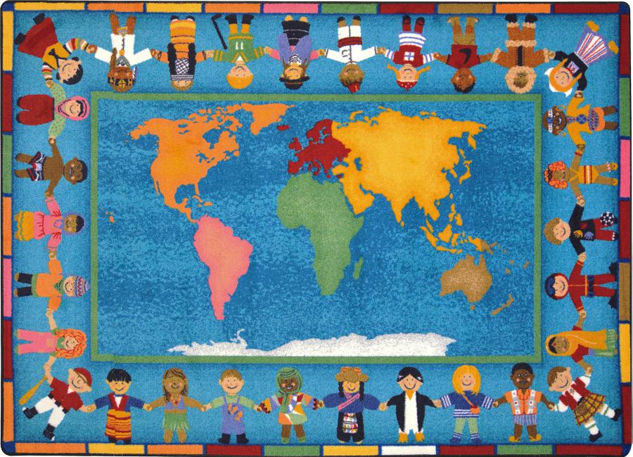 Hands Around the World© Classroom Rug, 5'4" x 7'8" Rectangle