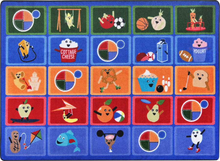 Health Class Rug Joy Carpets Healthy Choices© Classroom Circle Time Rug, 7'8