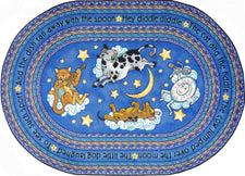 Hey Diddle Diddle© Classroom Rug, 7'7"  Round Blue