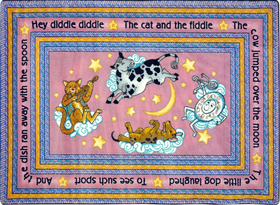 Hey Diddle Diddle© Classroom Rug, 7'8" x 10'9" Rectangle Pink