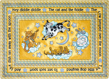 Hey Diddle Diddle© Kid's Play Room Rug, 3'10" x 5'4"  Oval Yellow