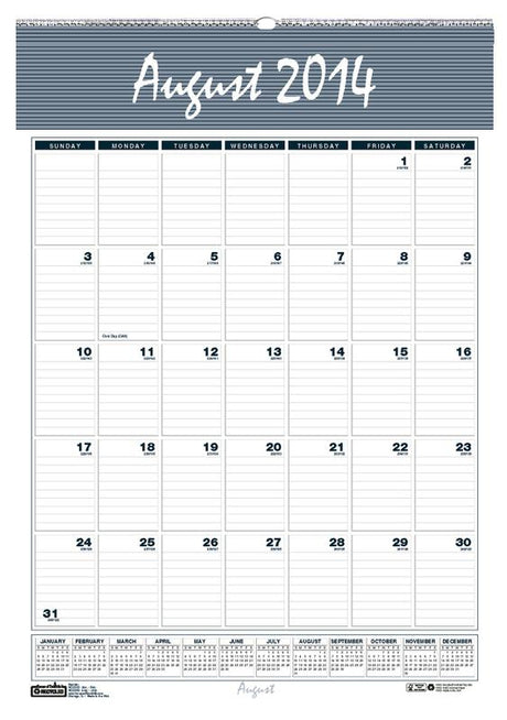 Bar Harbor Academic Wall Calendar, 22" x 31 1/4"